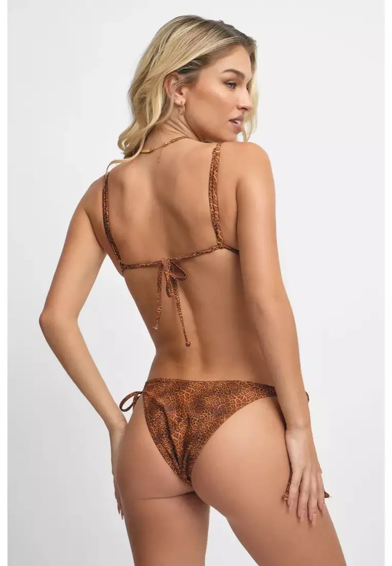 Kelly Side-Ties Cheeky Bikini Bottoms / Leopard