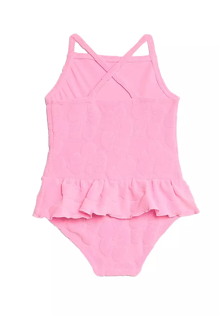Floral Textured Frill Swimsuit
