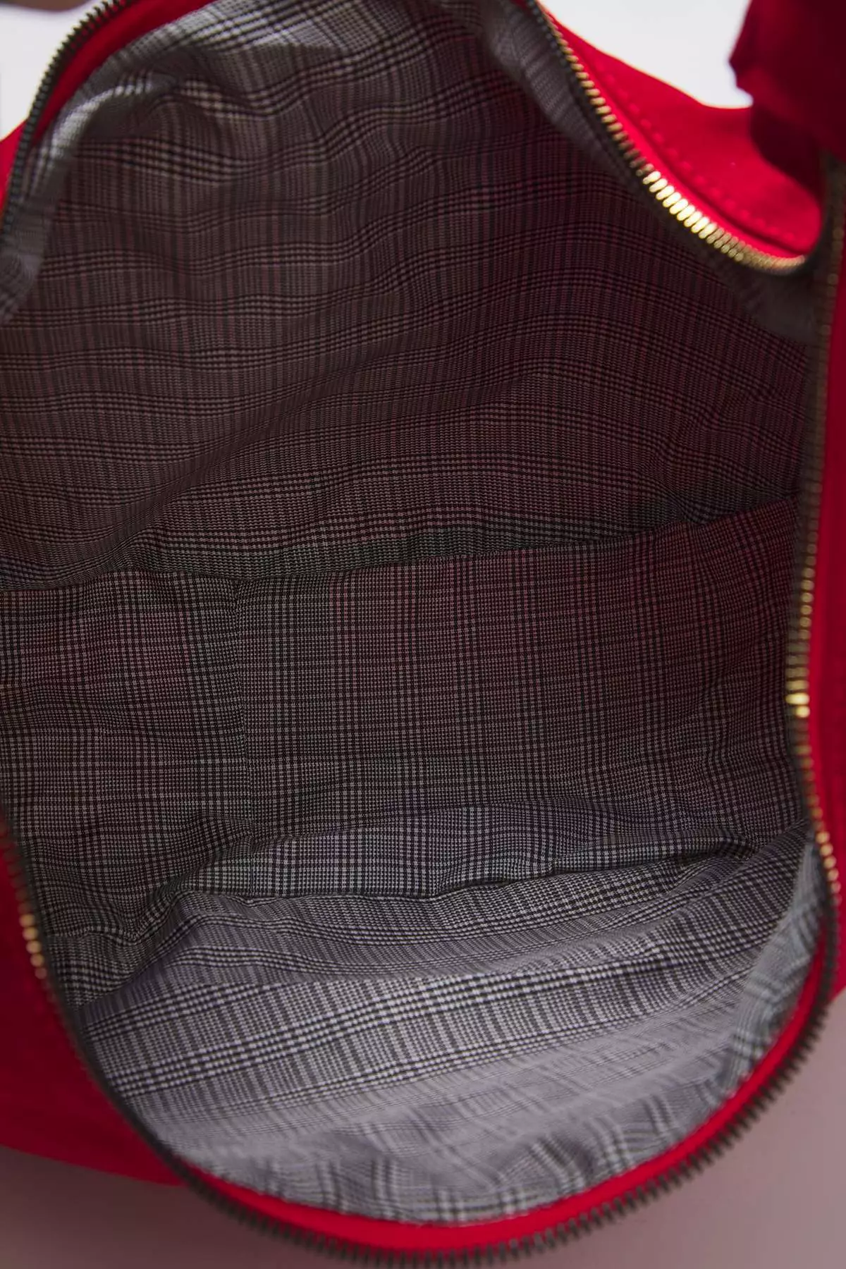 Red Suede Half Moon Women's Oval Shoulder Bag