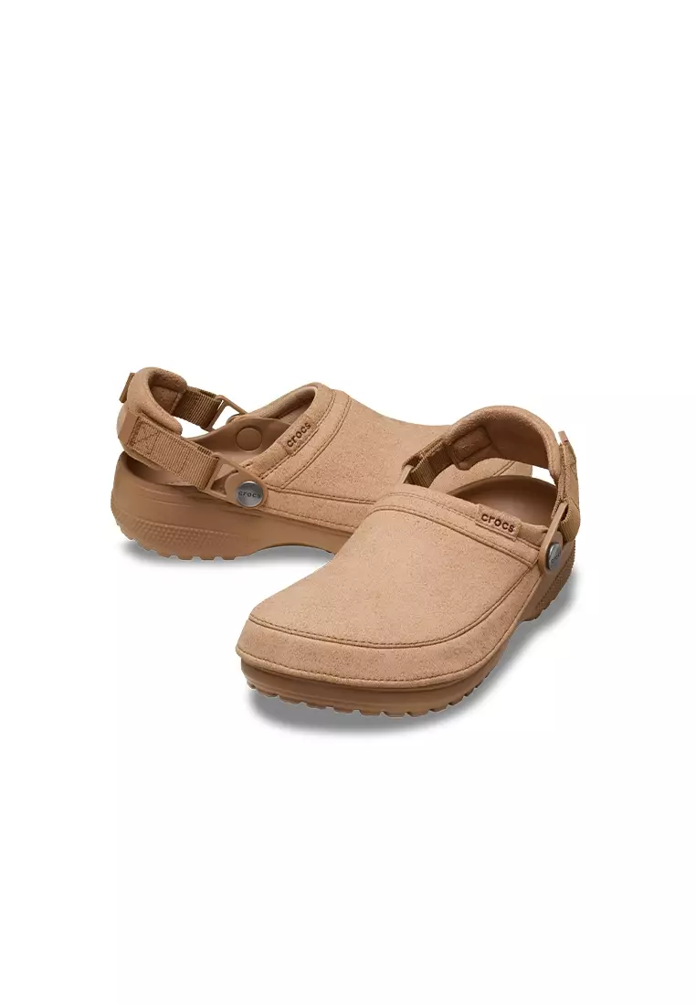 Classic Crafted Vegan Suede Clog in Milk Chocolate