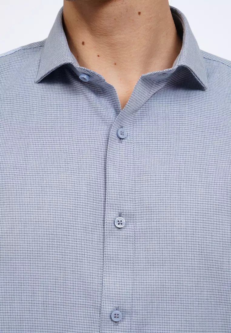 Long Sleeve Houndstooth Shirt