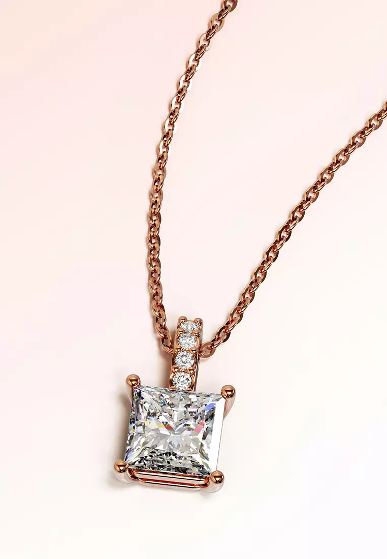 The Last Chance Necklace Embellished with SWAROVSKI® crystals-Rose Gold/Clear