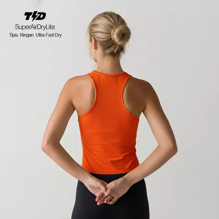 TDACTIVE Tanktop Pink Olahraga Wanita "pilates club" UAT Orange LSE93