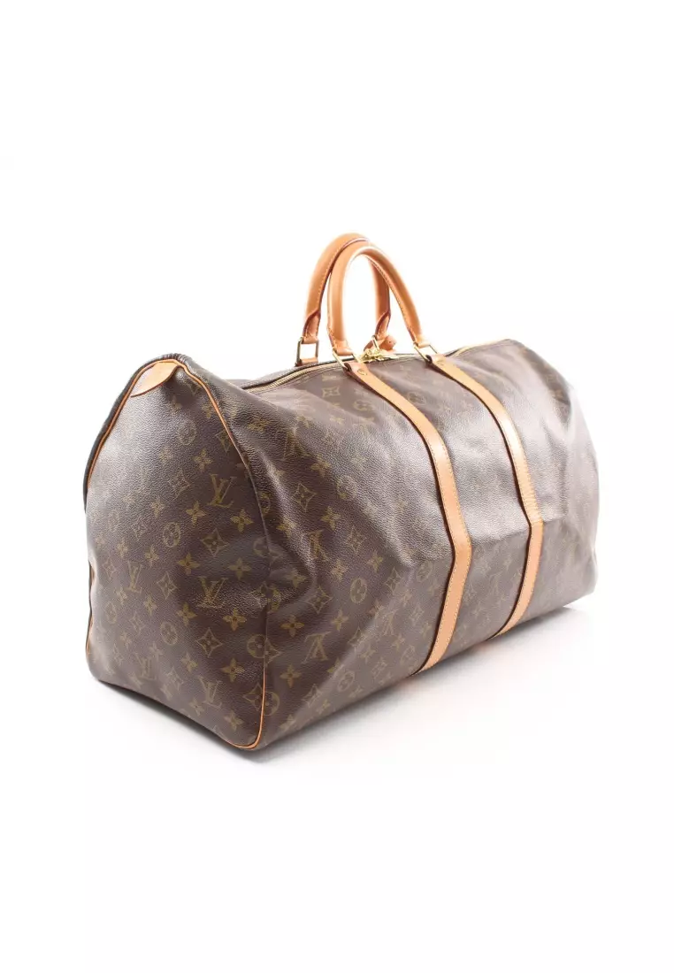 Louis+Vuitton+Keepall+Boston+Duffle+45+Blue+Leather for sale online