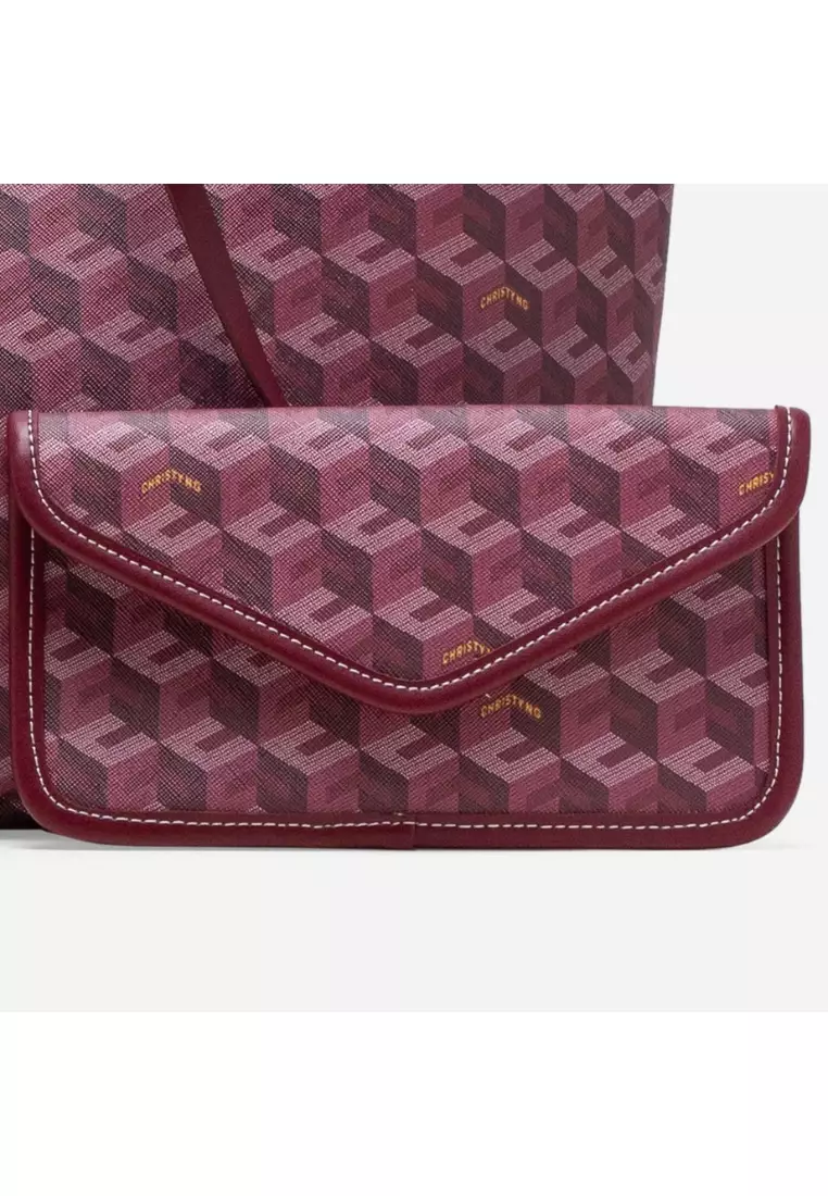 Russo Monogram Tote Bag Burgundy