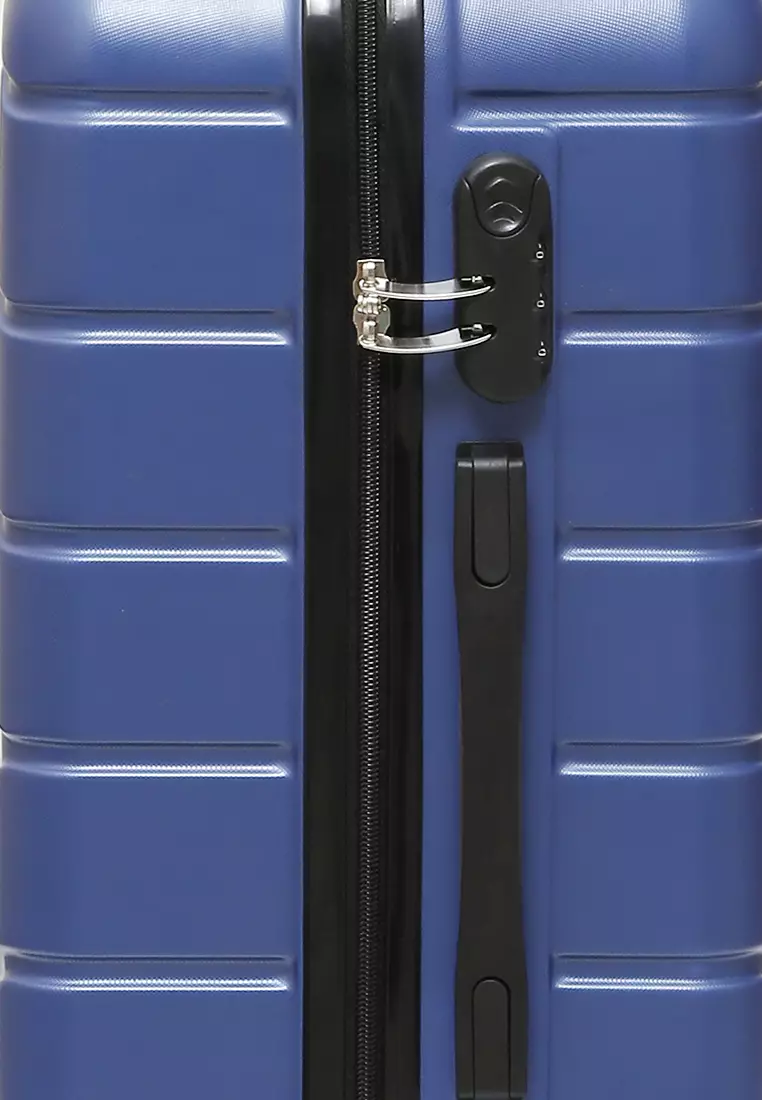 Austin Koper Hardcase Unisex Size 24 Inch Large Compartment Suitcase Combination Lock Material ABS+PVC Coated ORIGINAL - Blue