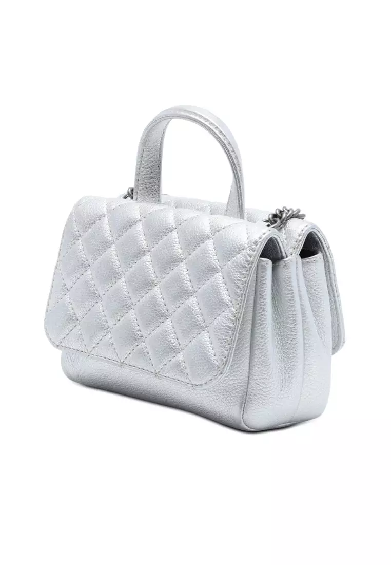 Pre-Loved Chanel Metallic Grained Calfskin Pilot Essentials Double Sided Flap