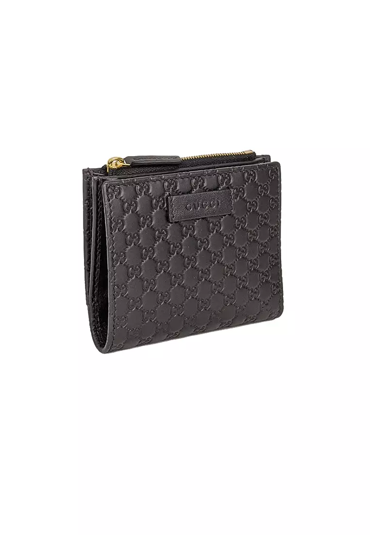 Gucci Micro GG Guccissima Leather Small Bifold Wallet Black 510318