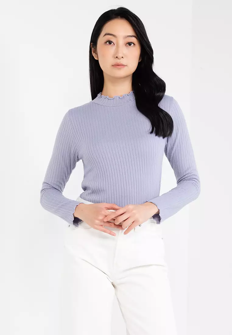 Ribbed Turtleneck Top