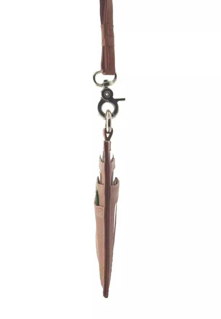 Oxhide Leather Lanyard / ID card holder JG4164LS-BROWN