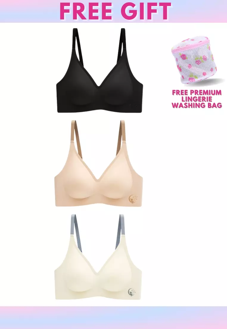 Delia Seamless Wireless Comfortable Push Up Support Bra in Nude – Kiss &  Tell Malaysia
