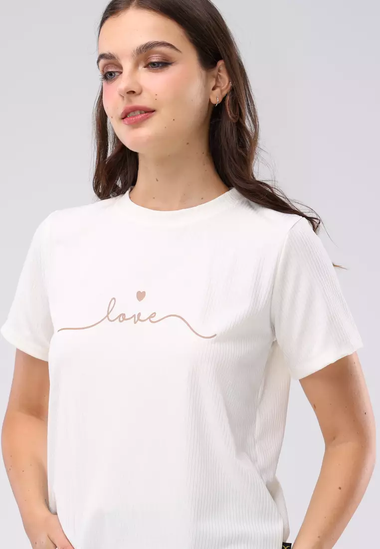 Special Ribbing Plain Knits Short Sleeves Blouse