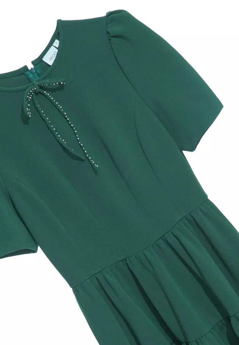 Short Sleeve Green Dress