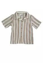 Rainy Day/Dark Vanilla Crochet Stripe