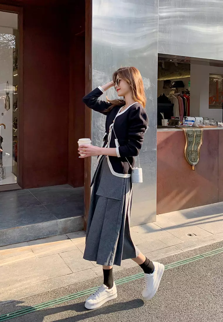 Leather Platform Lace Up Sneakers TLD608-1