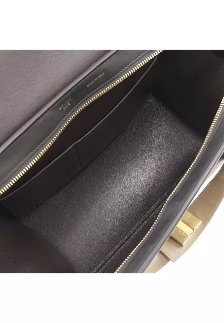 Buy CELINE Pre-Loved Celine Small Tricolor Leather Trapeze Satchel