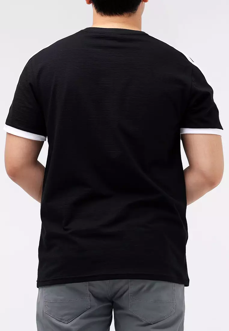 Round Neck Streaky Short Sleeves