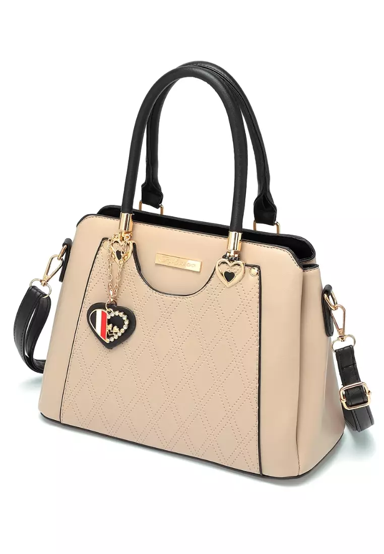 GYKACO Tas Wanita Hand bag - MEGAN Brown - Fashion Top Handle Bag (Import)