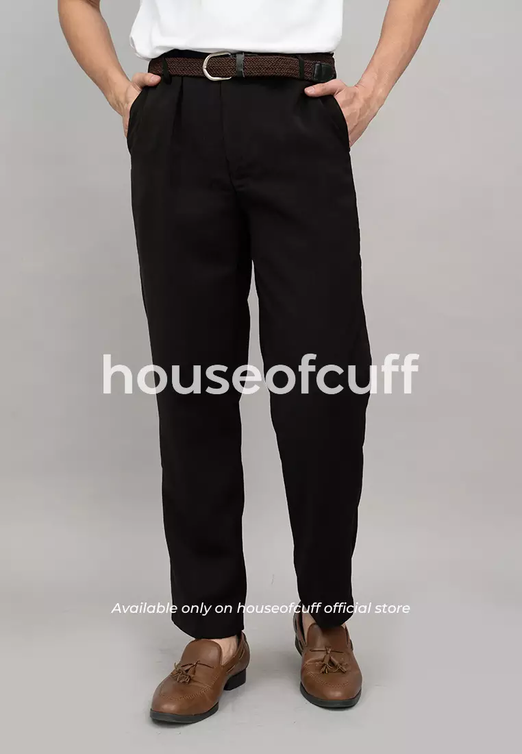 Houseofcuff Celana Panjang Bahan Regular Loose Fit Pants Coklat