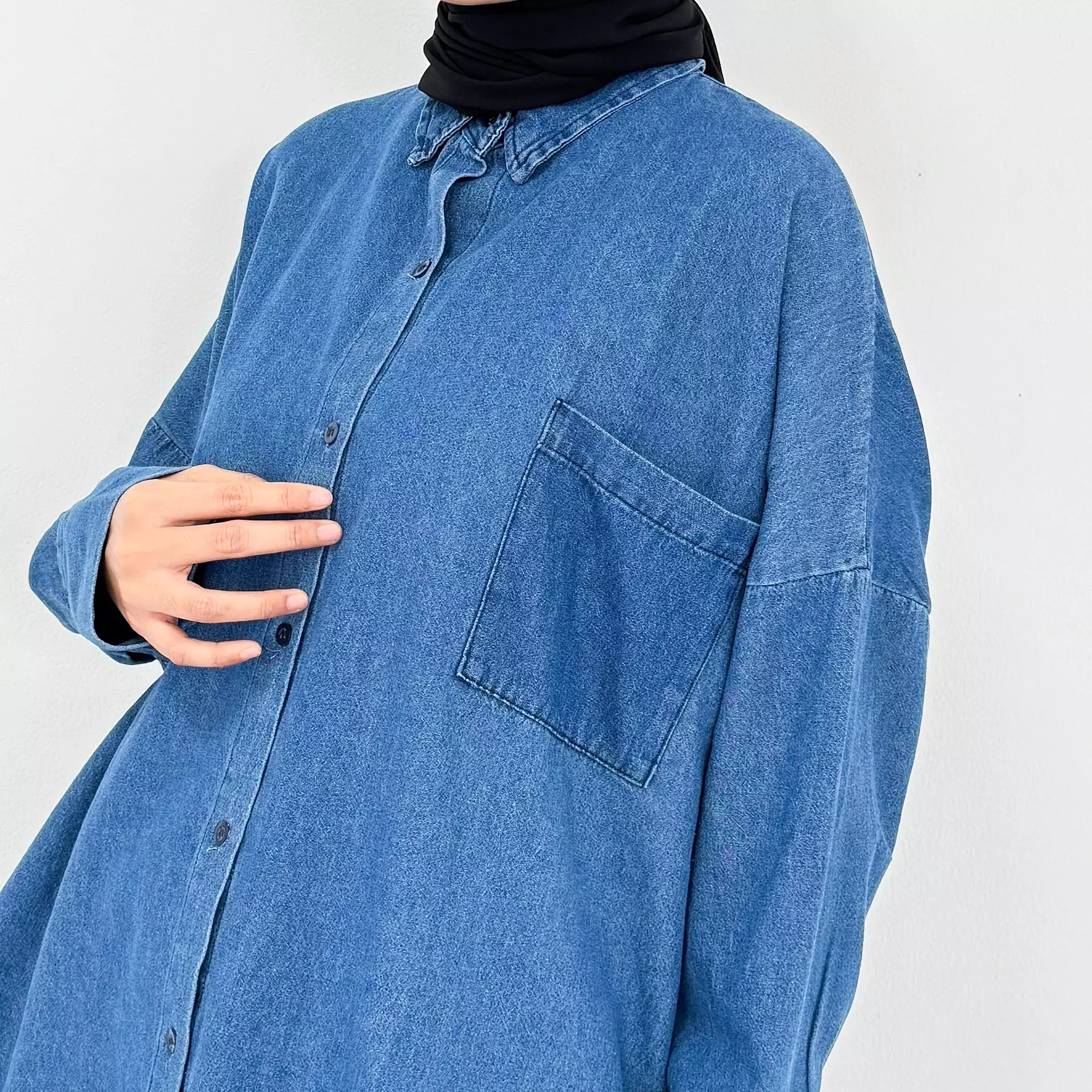 Setelan Baju Panjang Jeans Wanita - Dirra Denim Set 