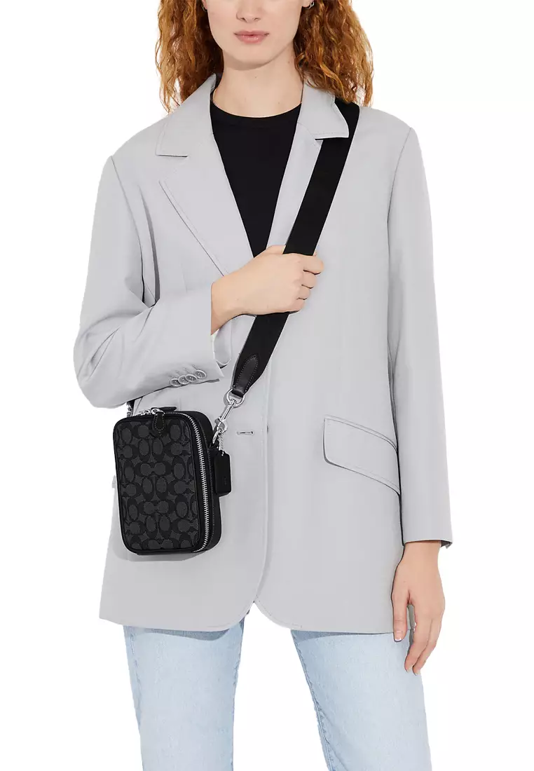 Stanton Crossbody In Signature Jacquard Black CH097