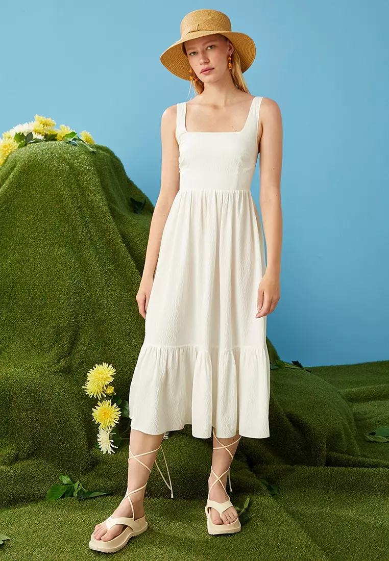 Square Neck Midi Dress