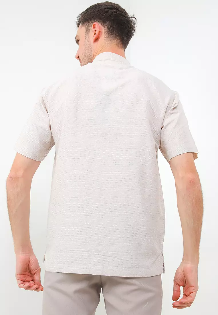 Raw Silk Short Sleeve Baju Koko