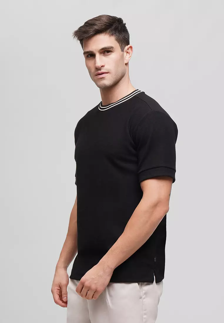 Buy MEMO Micro Waffle Textured Regular Fit T-Shirt 2024 Online