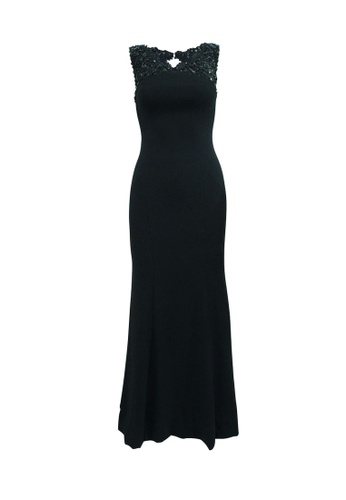 Monique Lhuillier black monique lhuillier Black Dress with Crystals 31B1BAA014A38AGS_1