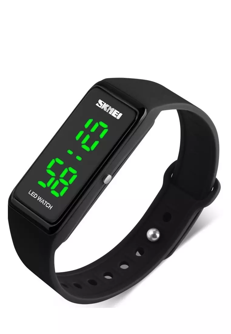 Jam Gelang Kasual LED Digital Pria Waterproof Strap Tali Material Silicone SF12 ORIGINAL