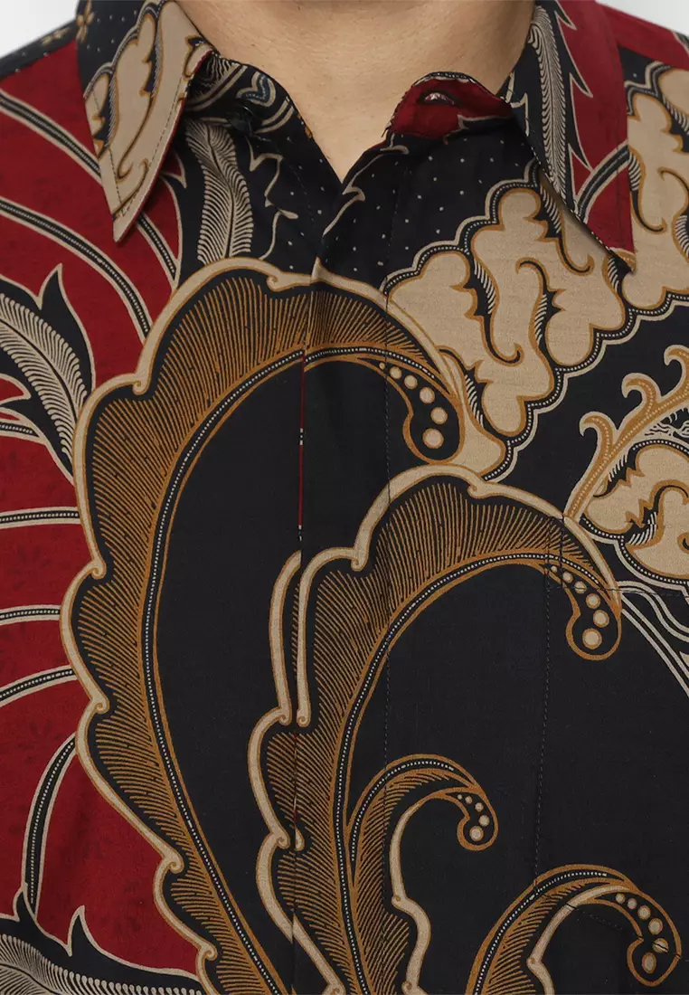 Kemeja Batik Pria Slimfit Brawijaya - Maroon