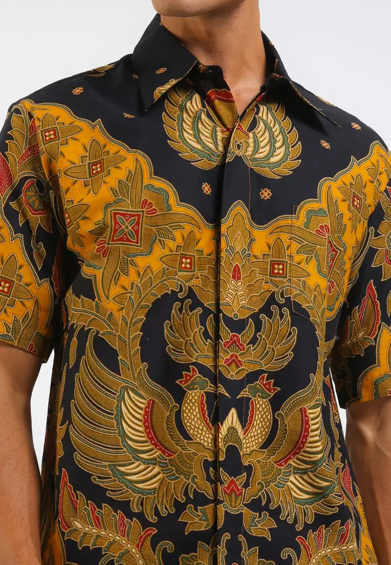 Kemeja Batik Printing Lengan Pendek Peksi Rinumpoko Ceplok