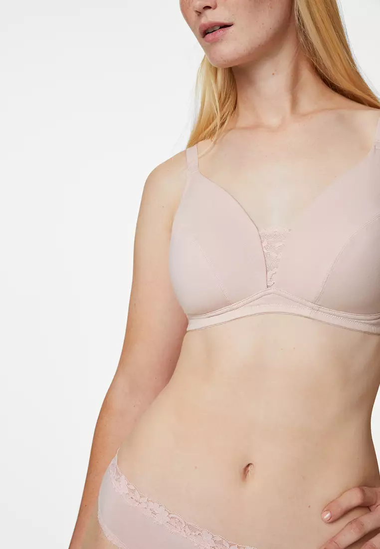 MARKS & SPENCER M&S 3pk Cotton & Lace Non Wired Full Cup Bras A-E -  T33/7026 2024, Buy MARKS & SPENCER Online