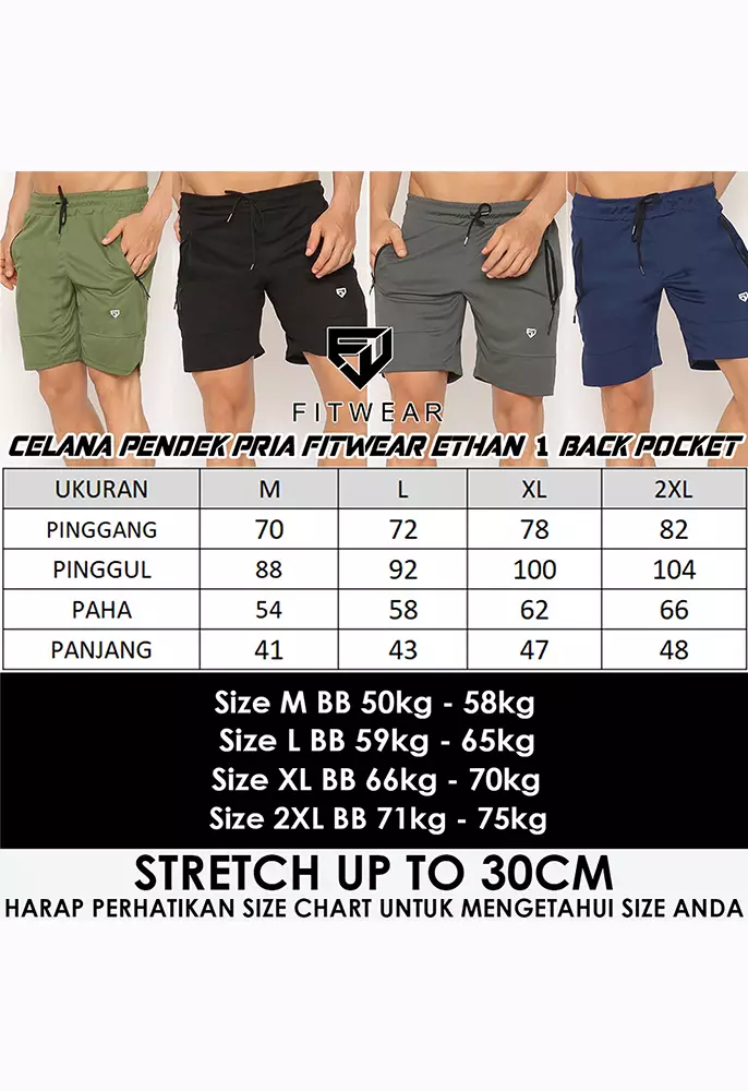 FITWEAR - ETHAN 1 BACK POCKET SHORT PANTS - JUNGLE GREEN