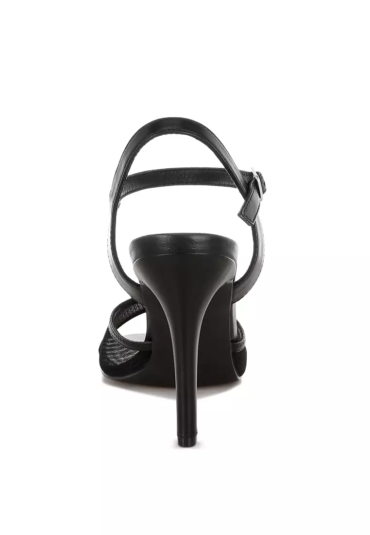 黑色方頭細高跟鞋