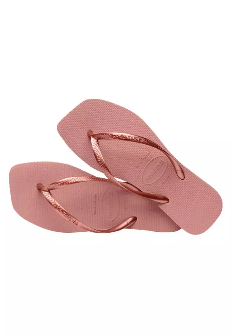 Slim Square Solid Flip Flops