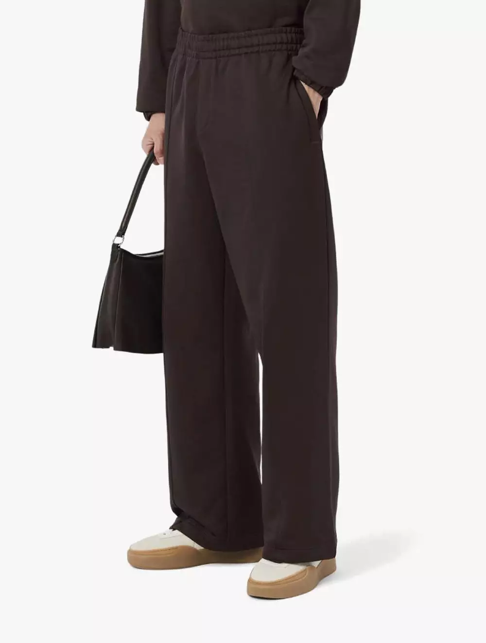 Loose Fit Fleece Sweatpants - Brown