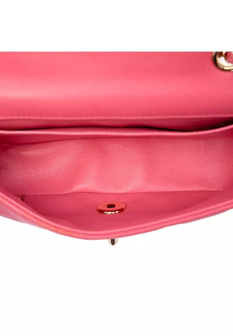 Pre-Loved Chanel Extra Mini Lambskin V For Victory Flap
