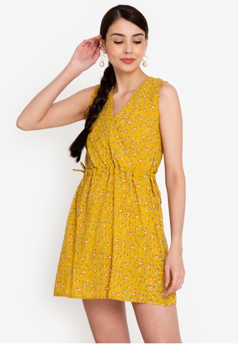OLIVIA yellow Marian Overlap Ruched Dress 06DF5AA711A47BGS_1