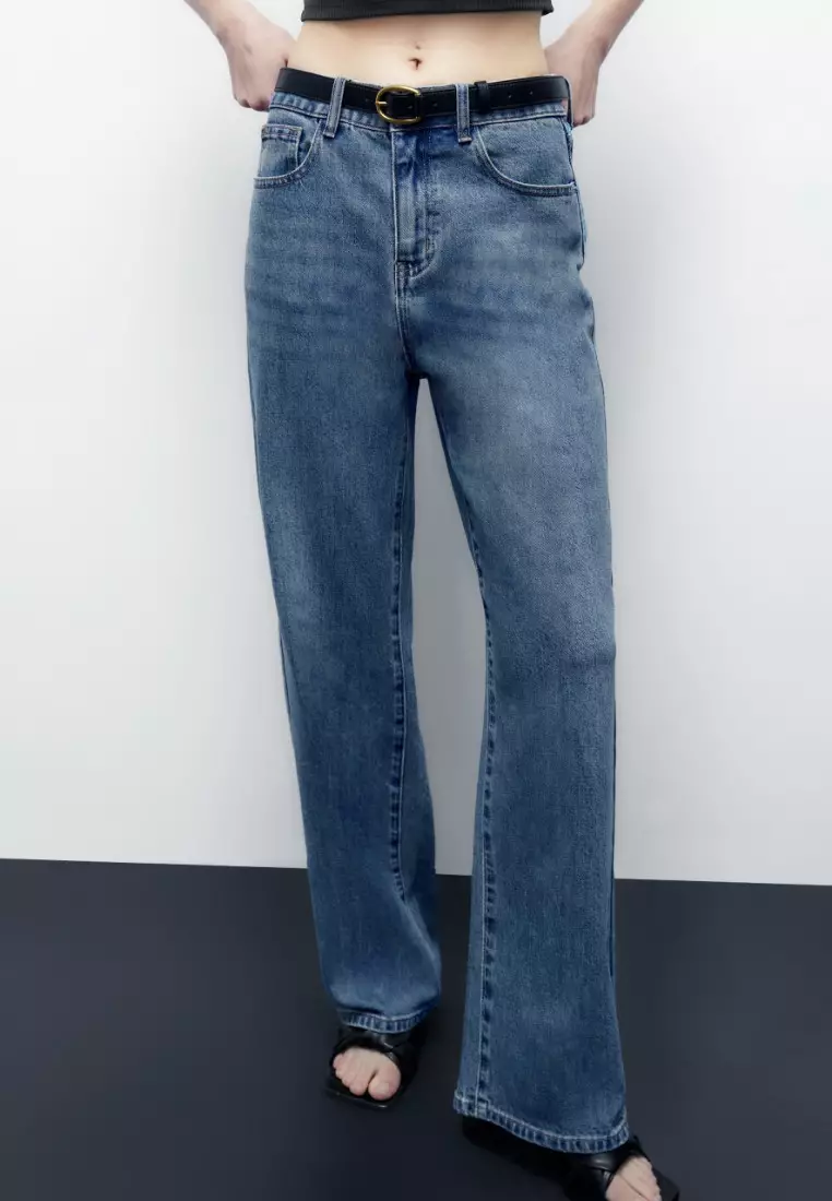 Extra High-Waisted Cropped Cut-Off Wide-Leg Jeans