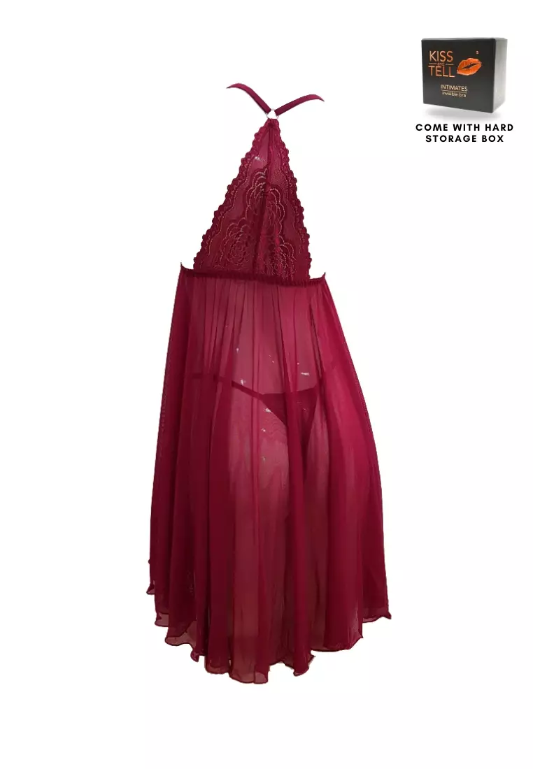 Premium Willa Lingerie Corset Night Gown Nighties in Wine