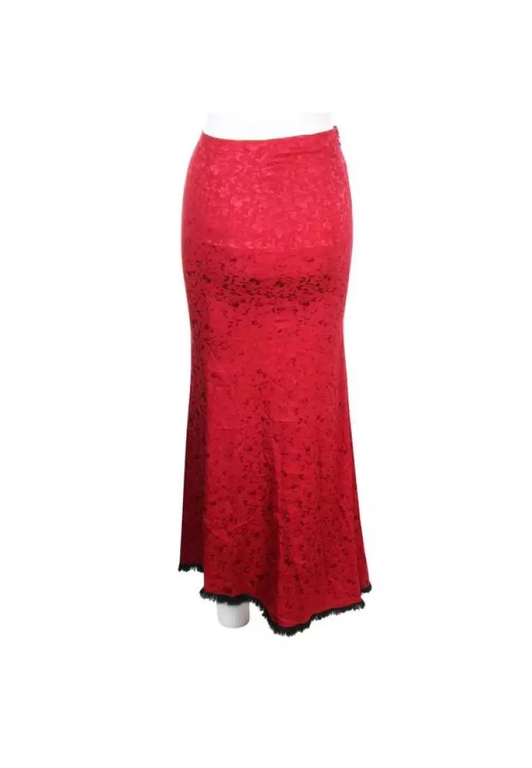 burgundy designer skirt