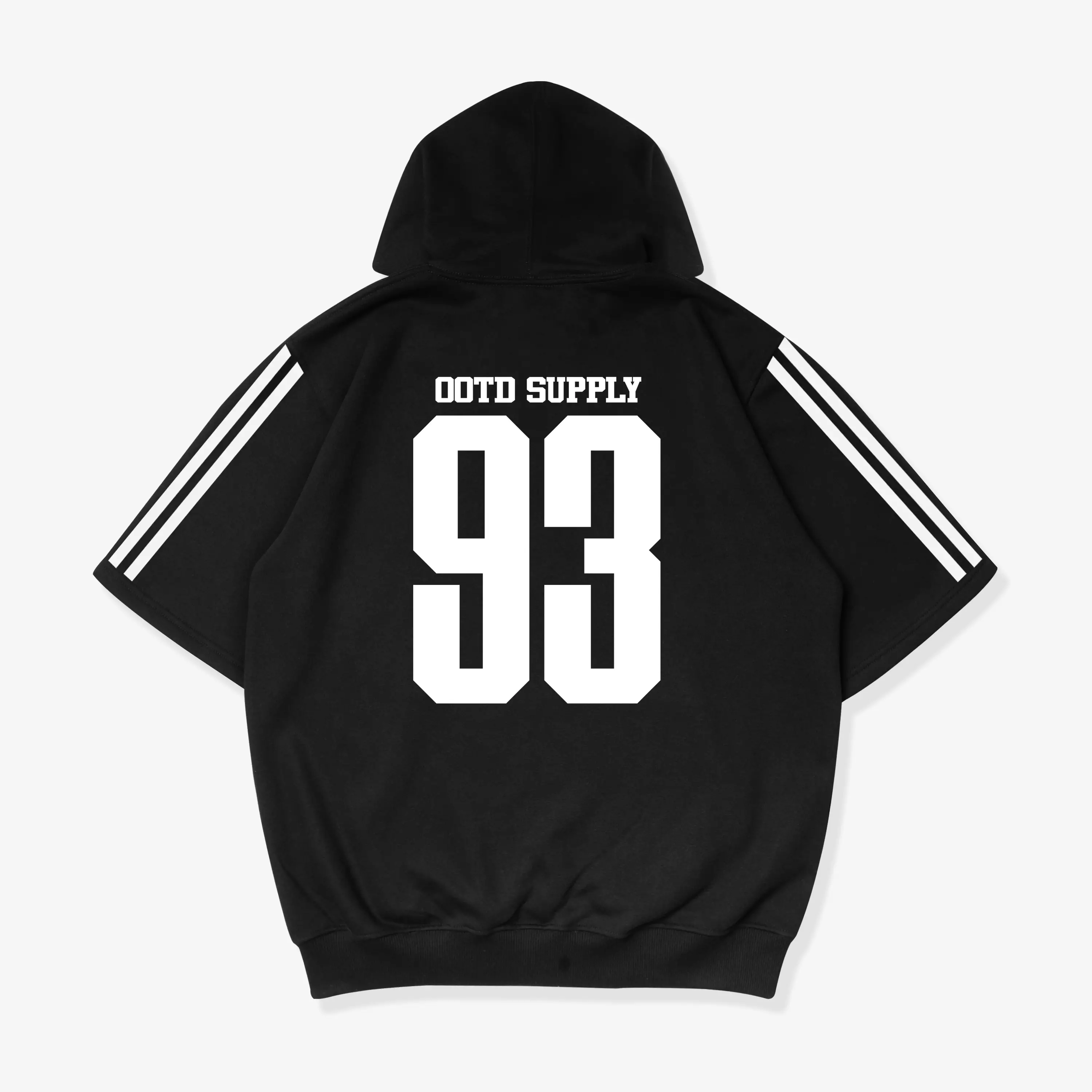 OOTDSUPPLY - Pullover Hoodie Short Sleeves Mirage 93 Black | Hoodie Pria & Wanita HDLP004