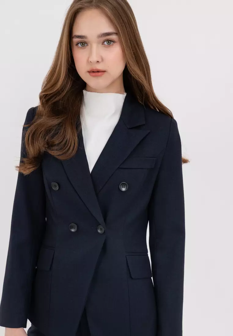 Textured  Suit Blazer with Pants