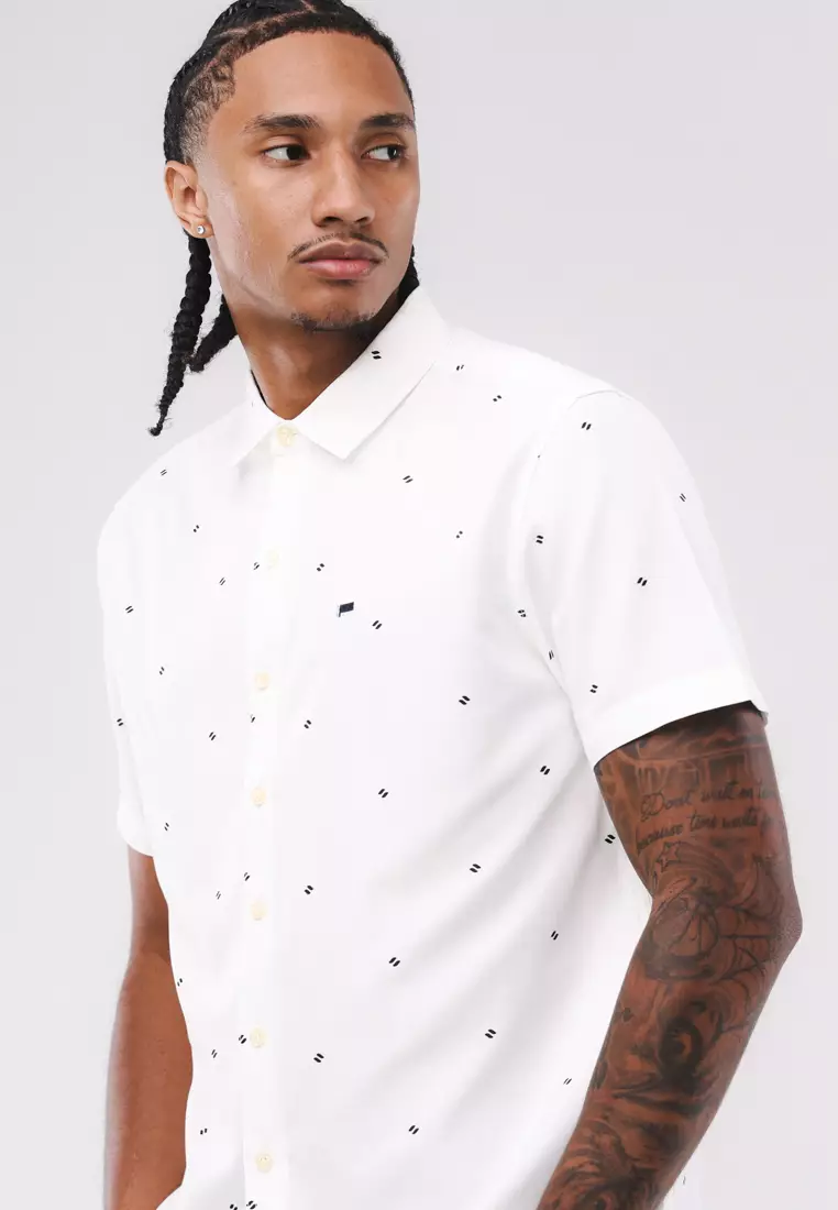 Printed Woven Polo Short Sleeve