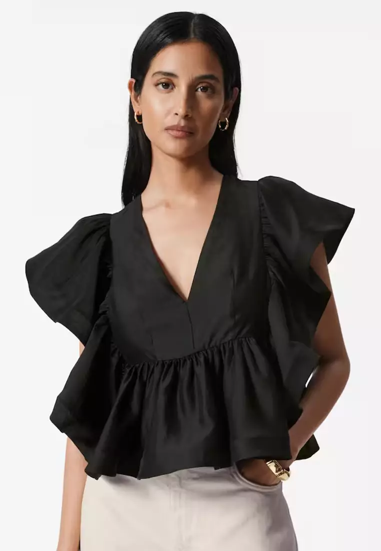 Ruffle V-Neck Blouse