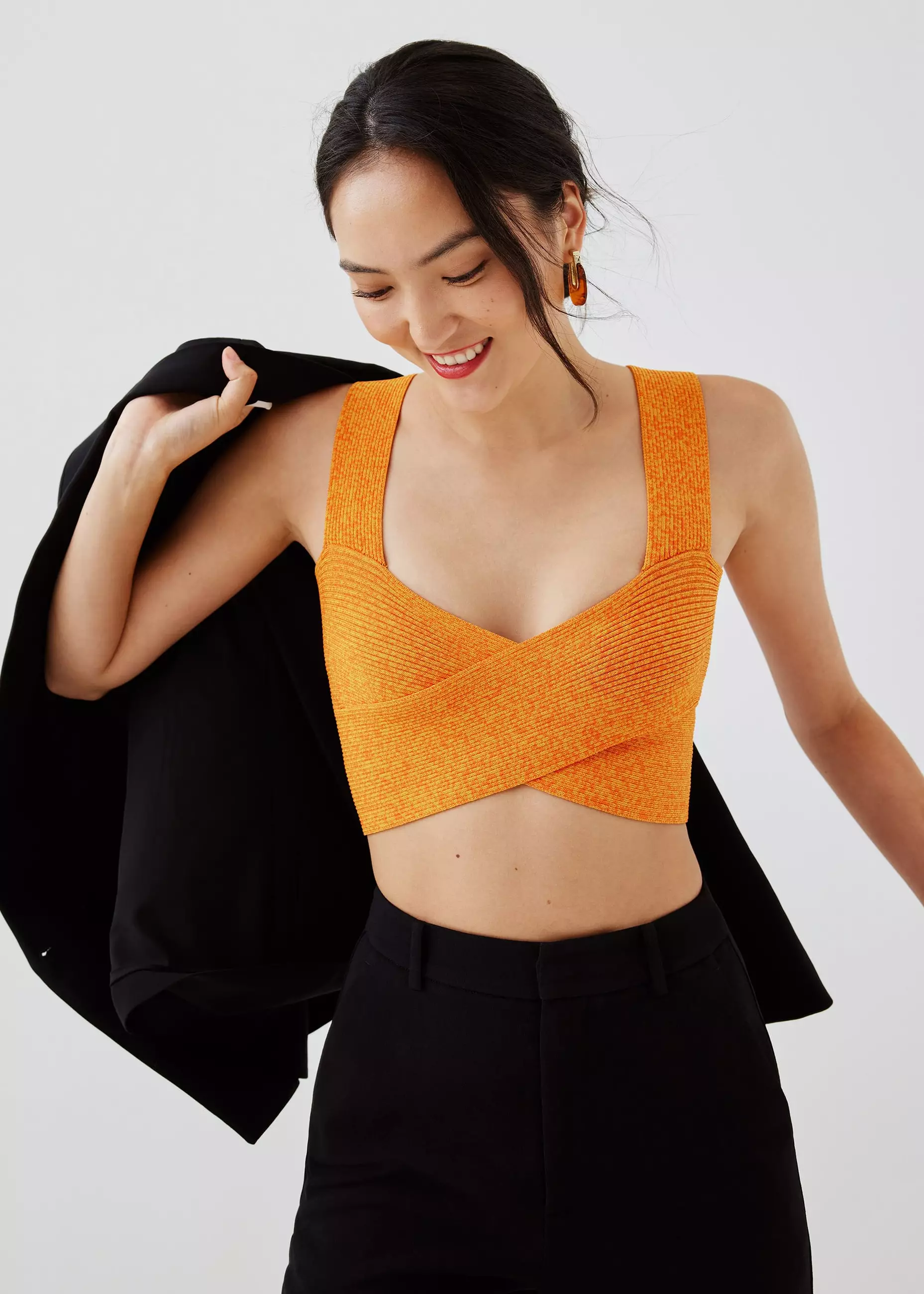 Atasan Wanita - Ansley Reversible Knit Crop Top