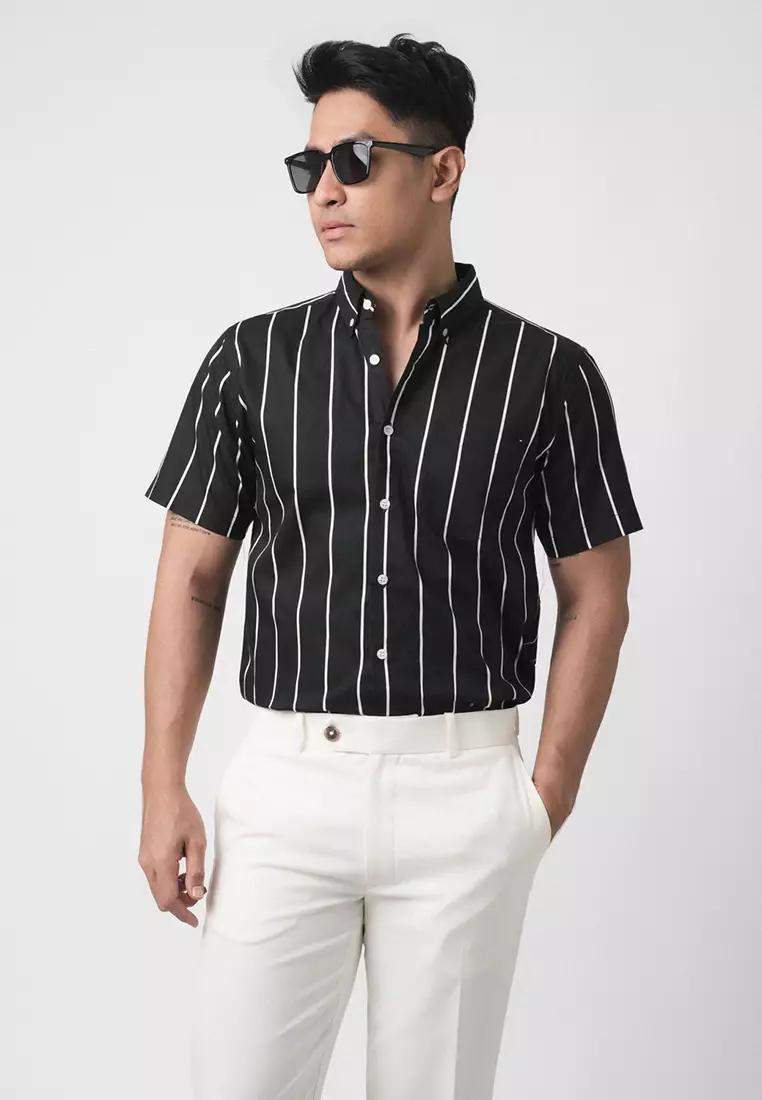 Vicente Stripe Black SS