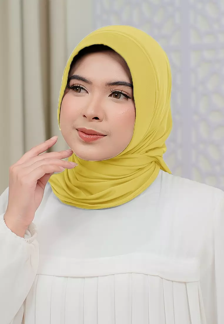 HIJAB INSTAN SOFTPAD AMEENA - SOFT YELLOW