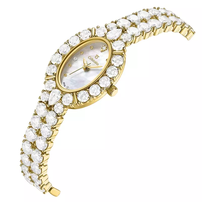 Jam Tangan Wanita Cristallo CS1001-2257S Elegance White Dial Original